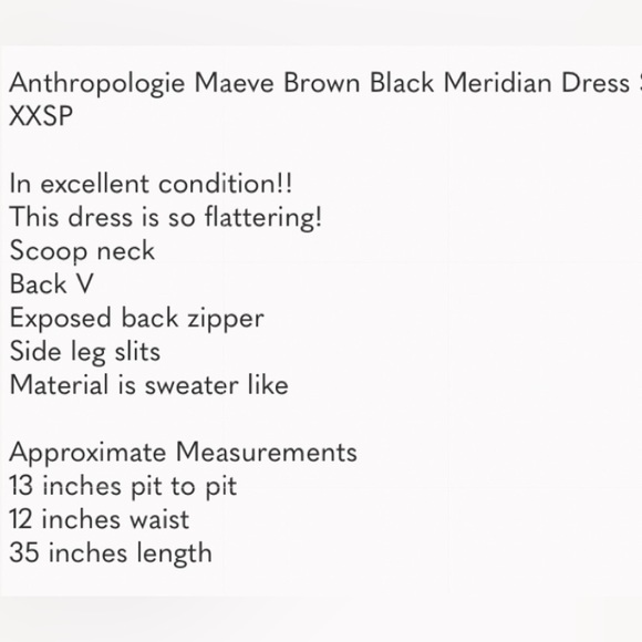 Anthropologie Maeve Brown Black Meridian Dress - Picture 4 of 4